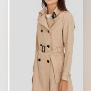 Stradivarius Beige Double-Breasted Trench Coat Small